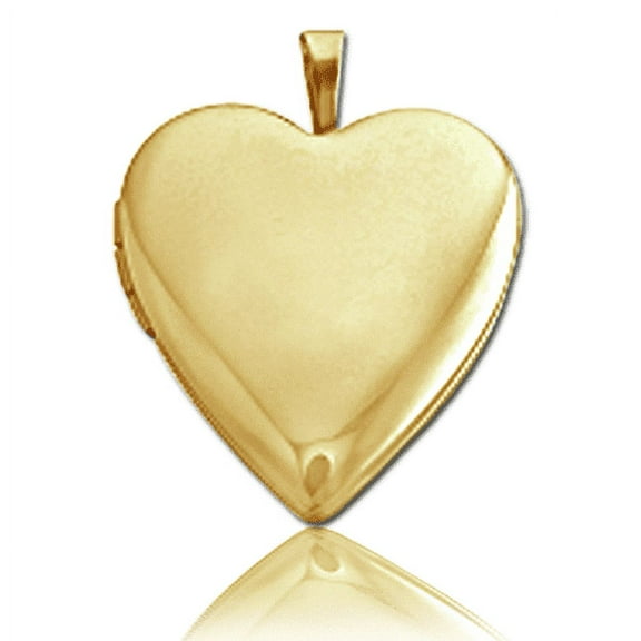 Picturesongold.Com Heart Locket Necklace Pendants - Solid 14K Yellow Gold- 2/3 inch x 2/3 inch