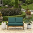 thumbnail image 2 of ARDEN Outdoor Loveseat Cushion Set, 48 x 24, Water repellent, Fade Resistant, Cushion Set for Couch, Bench, and Swing, Peacock Blue Green Texture, 2 of 7