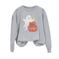 thumbnail image 6 of WEIWEN Halloween Sweatshirts for Women Cute Ghost Pumpkin Graphic Crewneck Long Sleeve Sweaters for Women Spooky Season Pullover Tops Womens Fall Fashion Clothing Light Gray, M, 6 of 7