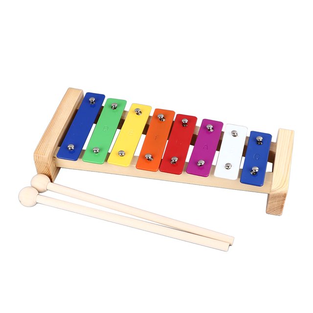 Instrumento Glockenspiel, Gran Mano De Obra, Madera De Aluminio, Diversión Tocando Xilófono, 8 Notas Para Melodía