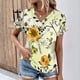thumbnail image 2 of Mujeres de Verano Superior, V-Cuello Casual Camiseta de Moda de Manga Corta Hecha de Cómodo Estante de Imitación para Toda la Temporada de Uso Diario, Camisetas Cortas para Mujeres, 2 of 4