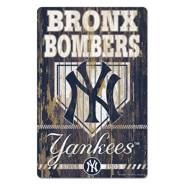 New York Yankees Signe 11x17 Bois Slogan Design