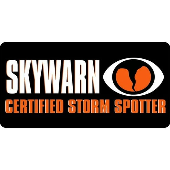 Skywarn Certified Storm Spotter Photo License Plate