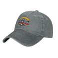 thumbnail image 3 of DouZhe Adjustable Washed Cotton Baseball Cap - Riding Motorcycle SkullPrints Vintage Dad Hat Unisex Sports Caps (Gray), 3 of 6