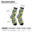 thumbnail image 2 of Bingfone Compression Socks for Women and Men Long Socks for Running Athletic Cycling Nurse- Lemons on Striped, 2 of 6