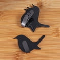 thumbnail image 2 of EeaseMX 4 ganchos adhesivos de acero inoxidable con forma de pájaro para baño y cocina, sin clavos, reutilizables, para toallas de techo (gris oscuro), 2 of 7