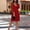 Style1-Red dresses for women, variant on Mceream Cocktail Dresses for Women Wedding Guest Spring Chiffon 3/4 Sleeve Party formal Dress V Neck Elegant Mini Dress Red S