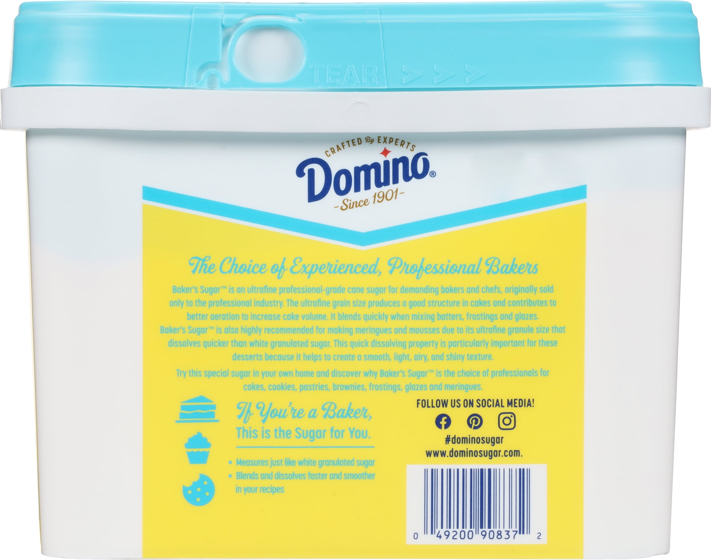 Domino Pure Cane Ultrafine Granulated Baker's Sugar 3.5 lb Tub