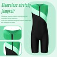 thumbnail image 5 of MSemis Kids Boys Gymnastics Leotard Sleeveless Athletic Unitard Bodysuit Tops Green 6, 5 of 6
