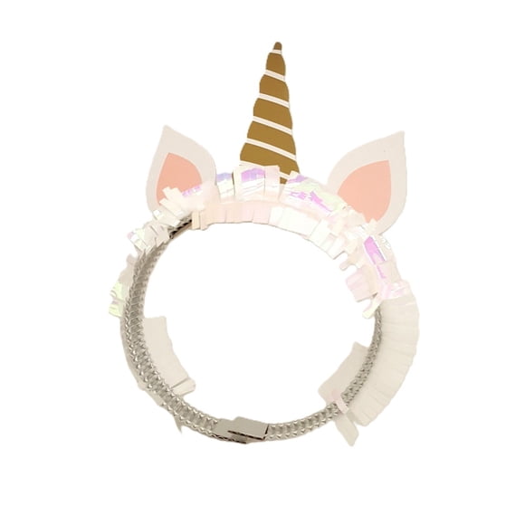 Tout pour célébrer! serre-têtes à ressorts avec tiare de fête en corne de licorne dorée en plastique, paquet de 8