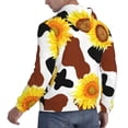 thumbnail image 3 of Bingfone Cow Print Sunflower Men'S Drawstring Hoodie Long Sleeve Pocket Sweatshirts-Large, 3 of 9