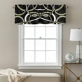 thumbnail image 3 of Black Geometric Kitchen Curtain Valances for Windows Farmhouse Short Curtains, Modern Sage Green White Striped Art Rod Pocket Valance Curtain for Bedroom Cafe Living Room 42"x18", 3 of 8