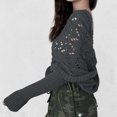 thumbnail image 3 of Knitted Double Sleeve Scarf,Scarf with Sleeves for Women,Women's Knitted Double Sleeve Scarf,Hollow Shawl Scarf With Sleeve,Sweater Scarf for Women,Dark Gray, 3 of 8