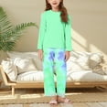 thumbnail image 6 of Tdoqot Girls Tie Dye Outfit Sets- Casual Cute Long Sleeve Fashion Kids Shirts and Pants Spring Clothes Green Size 6, 6 of 7