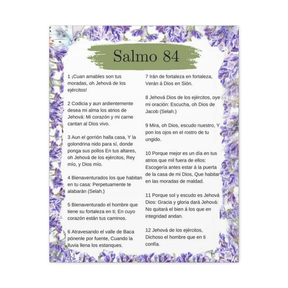 Salmo 84 Impresion De Arte Crist en la Pared Lista Para Colgar in Spanish Ready to Hang Bible Canvas Unframed