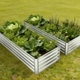 thumbnail image 2 of Royalbelle Galvanized Raised Garden Beds, 2PC Metal Planter Box for Backyard Vegetables Flowers, Silver, 2 of 5