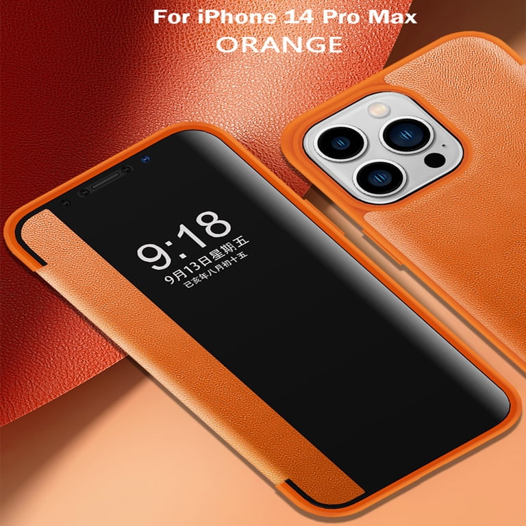 iPhone 14 Pro Max,Slim Hybrid Shockproof Luxury Flip Leather Case