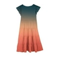 thumbnail image 4 of KkSLirnhs 6Y Girls Dresses 6-12 Girls Dresses Size 10 Whimsical Tie-Dye Print Girls' Dress - Soft Short Sleeve Midi Length Gradient Color Summer Party Wear Orange, 4 of 4