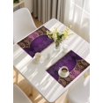 thumbnail image 5 of Purple Boho Floral Placemats Set of 8, Vintage Ethnic Tribal Abstract Art Placemats for Dining Table, Place Mats for Kitchen Tabletop, Waterproof Wipeable Dining Table Mats Set, 5 of 9