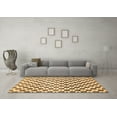 thumbnail image 3 of Ahgly Company Indoor Square Checkered Brown Modern Area Rugs, 3' Square, 3 of 4