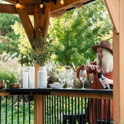 Backyard Discovery Granada 10x9 Cedar Wood Grill Gazebo, Galvanized Steel Roof, Bar Tops