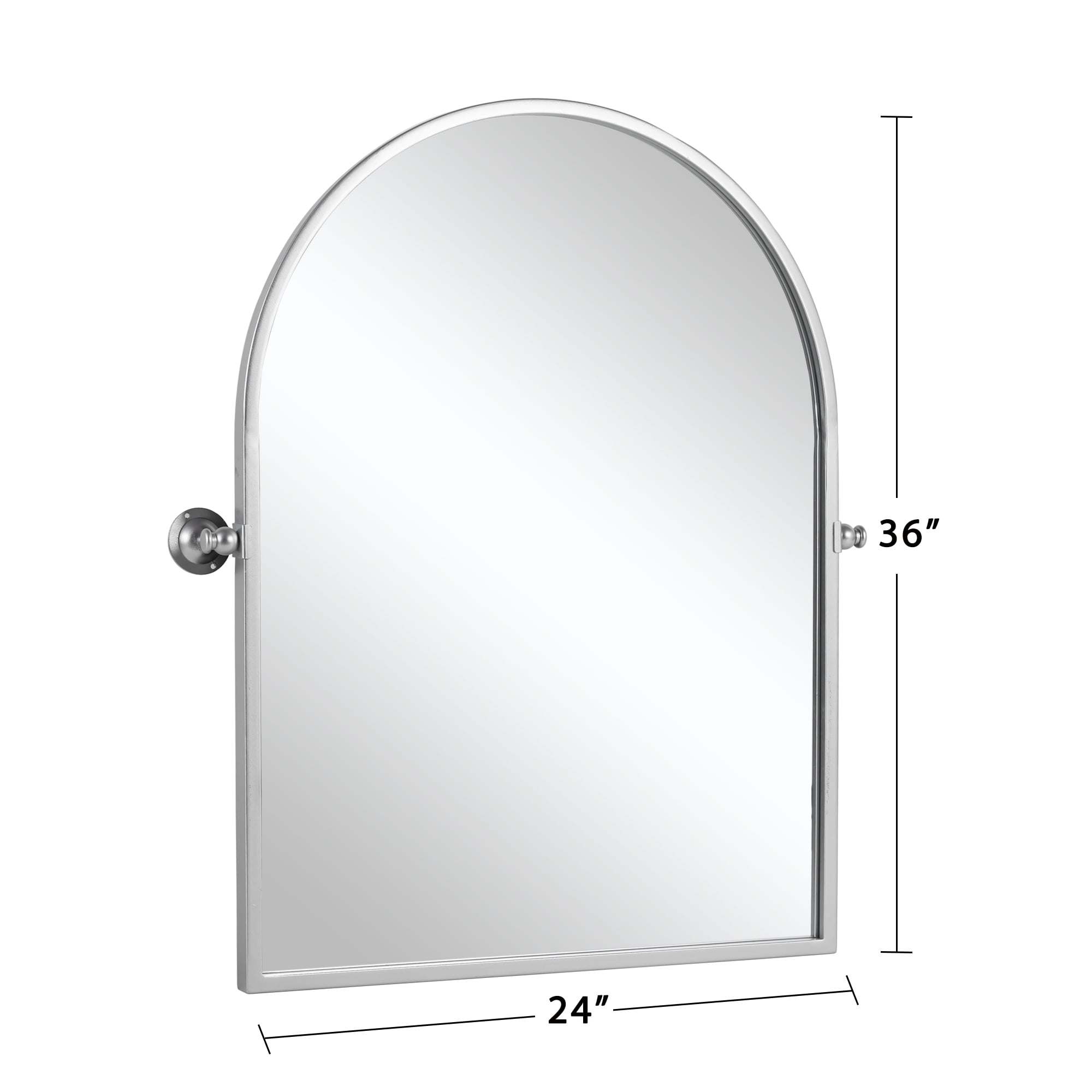 Arched Wall Mirror Small Arch Mirror Wall-Mounted Mirror 36"x24",Sliver,Iron