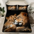 thumbnail image 2 of Feelyou Romantic Lion Animal Full Size Sheets for Adult, Lover Valentines Day Bed Sheets, Jungle Wildlife Sheet Sets, Lightweight Room Decor, 4 Pieces, 2 of 7