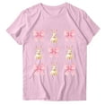 thumbnail image 2 of QUNYINEY Crew Neck Tee Shirts Womens Casual Short Sleeve Pullover Easter Tops Loose Funny Womens Summer Tops, 2 of 4