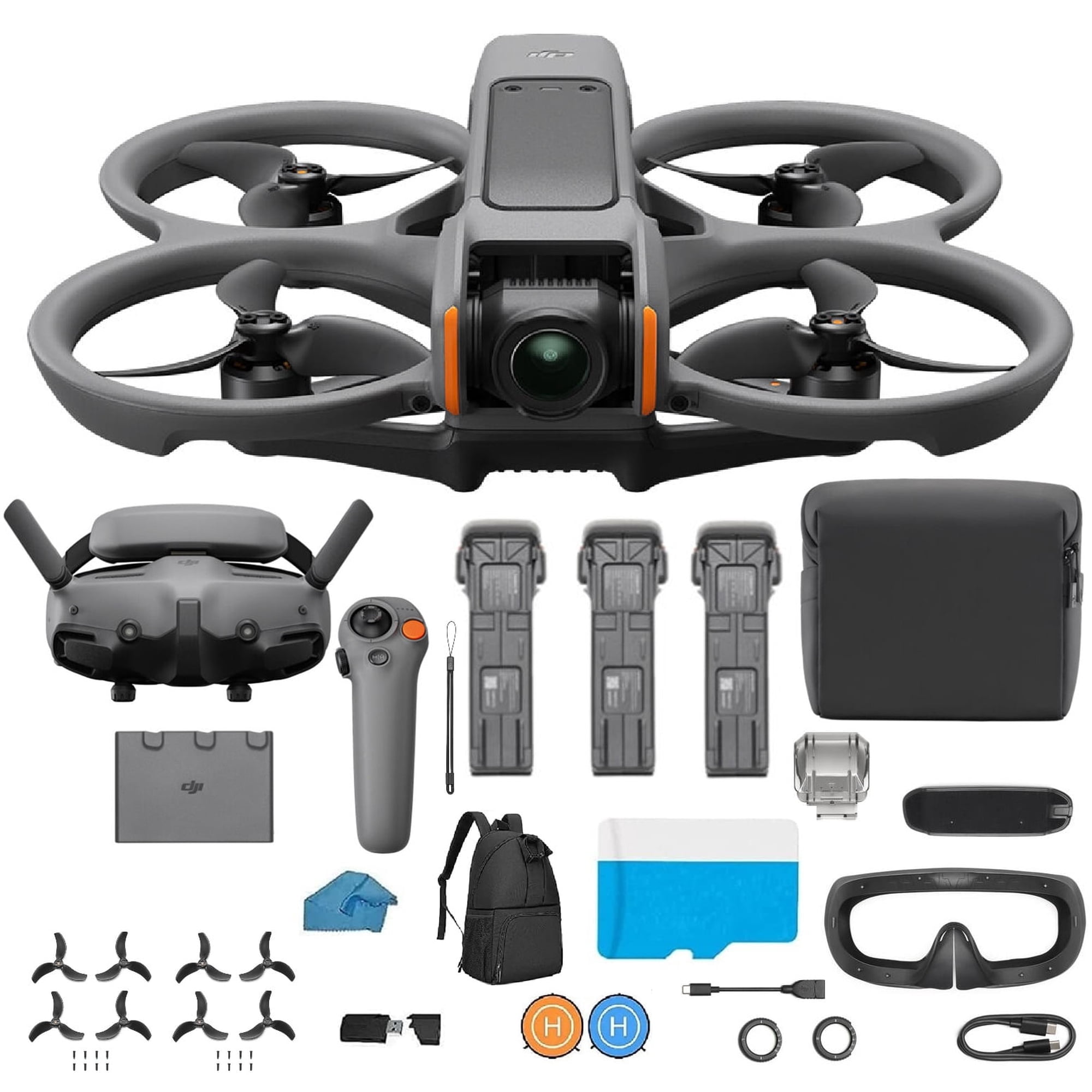 DJI Avata 2 Fly More Combo (3 Batteries), FPV Drone with Camera 4K, Immersive Experience, One-Push Acrobatics, Built-in Propeller Guard, 155° FOV, Camera Drone With 128gb