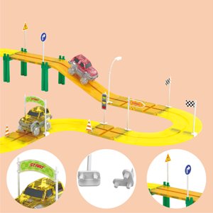 PicassoTiles 18-Piece Magnetic Race Track Expansion Set