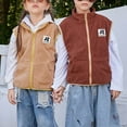 thumbnail image 6 of bbymog Fall Winter Fleece Vest Jacket for Boys and Girls Sleeveless Stand Collar Girls Jackets with Zipper Girls' Outerwear Jackets & Coats Coffee-1 14 Years, 6 of 6