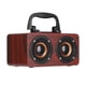 thumbnail image 3 of Radio FM portátil con conectividad inalámbrica y USB, altavoz Bluetooth de madera roja retro apto para exteriores, 3 of 8