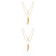 thumbnail image 2 of Collar en capas Sonducket Plumas Hoja Accesorio de moda Mujer Joyería Niñas Plata CBP198829, 2 of 6