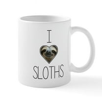 CafePress - I Love Sloths Mug - 11 oz Ceramic Mug - Novelty Coffee Tea Cup