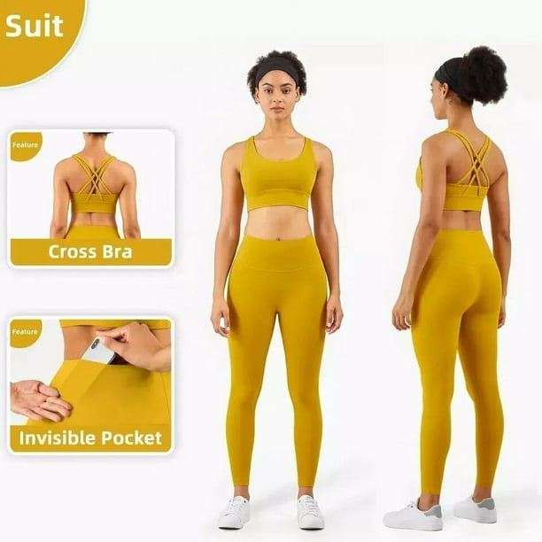 Yoga Set Seamless Women Gym Sport Suit Gym Set Workout Clothes For Women  Sports Set Crop Top+Leggings Women Yoga Suit Tracksuit 