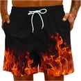 thumbnail image 5 of Mens Beach Shorts Casual,Men's Swim Trunks Quick Dry 3D Flame Printed Beach Board Shorts with Pockets Cool Mesh Lining Bathing Suits, 5 of 9