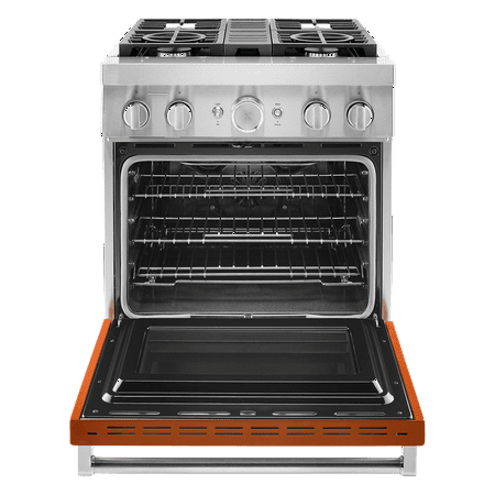 KitchenAid - 4.1 Cu. Ft. Freestanding Dual-Fuel True Convection Range with Self-Cleaning - Scorched orange