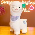 thumbnail image 2 of 2022 Cute Alpaca Plush Toys / Alpaca Pillows with Scarves / Children's Holiday Giftspink70cm Deng Xun unisex, 2 of 2