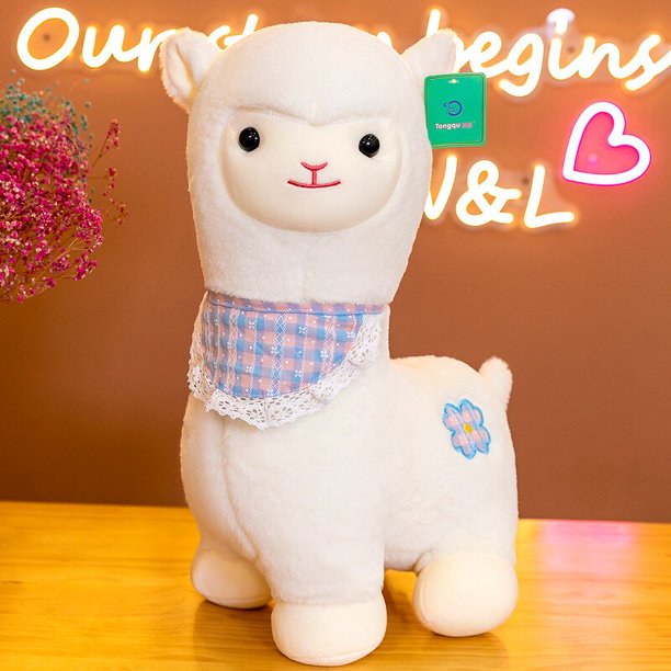 30-70cm Cute Alpaca Plush Toys / Alpaca Pillows with Scarves / Children's Holiday Giftswhite45cm Deng Xun unisex