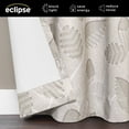 thumbnail image 4 of Eclipse 100% Blackout Curtain, Larissa Leaf Grommet Curtain, 84 In Long x 50 In Wide, Botanical Print, Linen, 4 of 7