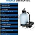 thumbnail image 2 of FOTING 2025 Upgraded Sand Filter Pump for Above Ground Pool with Timer, 18in, 1 HP, Max 5000GPH for Pools Up to 20000GAL, 6-Way Valve, Enhanced Circulation for Crystal-Clear Pool, 2 of 7