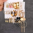 thumbnail image 4 of Metal Creative Simple Fried Dough Twists Chain Earring Set, 4 of 9