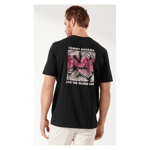 Tommy Bahama Men's, Bay of Palms Short-Sleeve Cotton Tee, Black, M