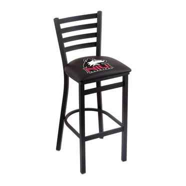 L004 - 25" Black Wrinkle Northern Illinois Stationary Counter Stool with Ladder Style Back by Holland Bar Stool Co.