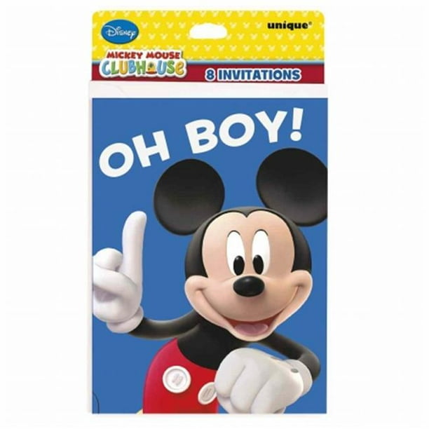 Mickey Mouse 30347390 Mickey Mouse Clubhouse Invitations de Fête&44; Pack de 8