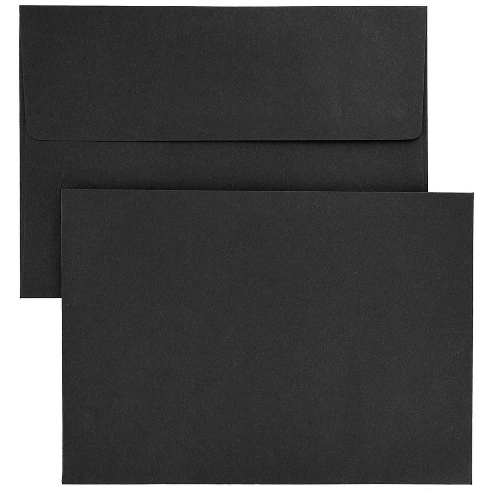 50 Pack Black A7 Invitation Envelopes for 5x7 Cards, 5.25 x 7.25 in