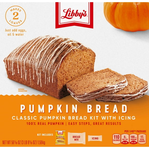 Libby's Classic Pumpkin Bread Kit with Icing, 56 oz