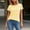 Yellow, variant on Women's Short Sleeve Striped Shirt Summer Crewneck T Shirt Basic Tops S-XXL Yellow XXL(XXL)