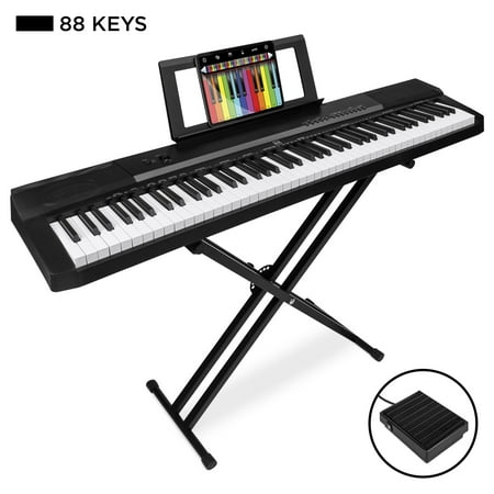 Best Choice Products 88-Key Full Size Digital Piano Electronic Keyboard Set w/ Semi-Weighted Keys, Stand, Sustain Pedal, Built-In Speakers, Power Supply, 6 Voice (Best Price Piano Keyboard)