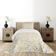 thumbnail image 4 of Ambesonne Cartoon Quilted Bedspread Set 2 Pcs, of Pattern, Twin Size, Multicolor, 4 of 5